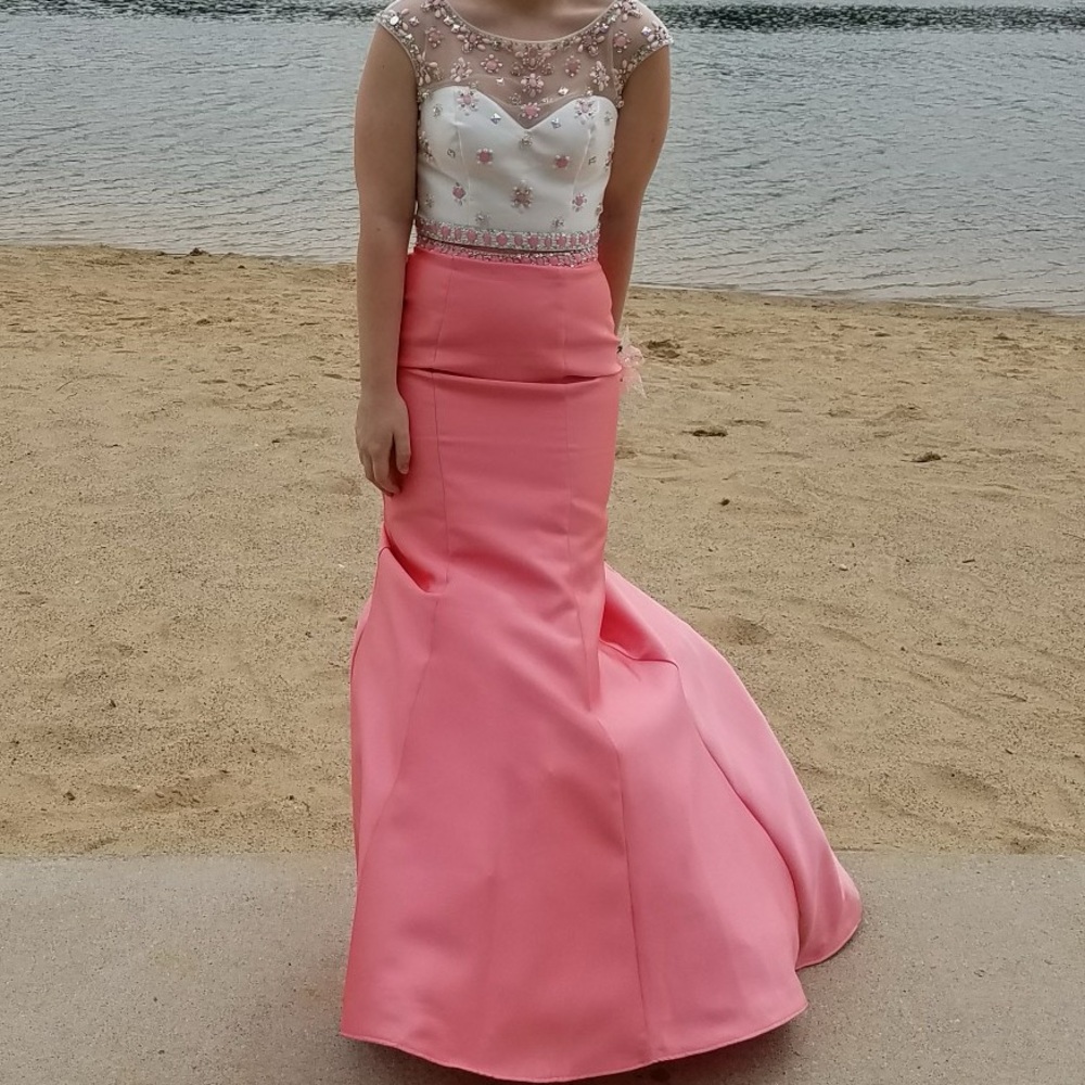 Rachel Allan Pink Sleeveless Prom Gown